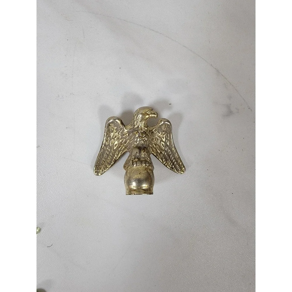 Brass American Bald EAGLE Screw-Flag Topper FINIAL Drawer‎ Pull Lamp Part Piece